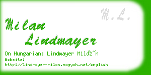 milan lindmayer business card